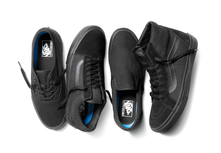 all black non slip vans