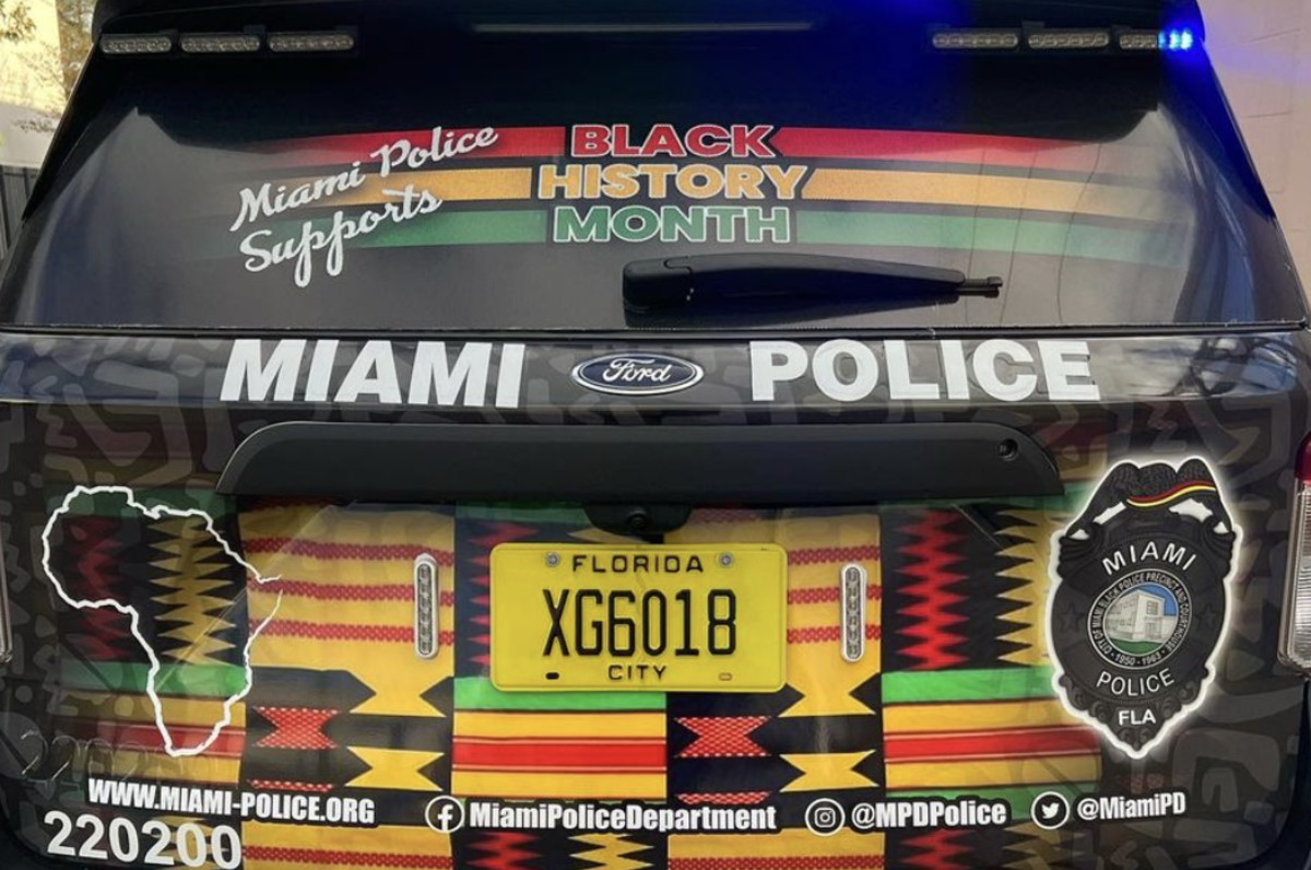 Miami Mayor Unveils Black History MonthThemed Police Cruiser Complex
