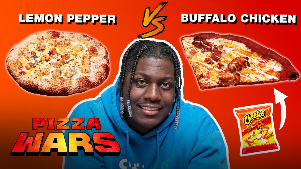 Lil Yachty Taste Tests Flamin’ Hot Cheetos Pizza Pizza Wars Complex