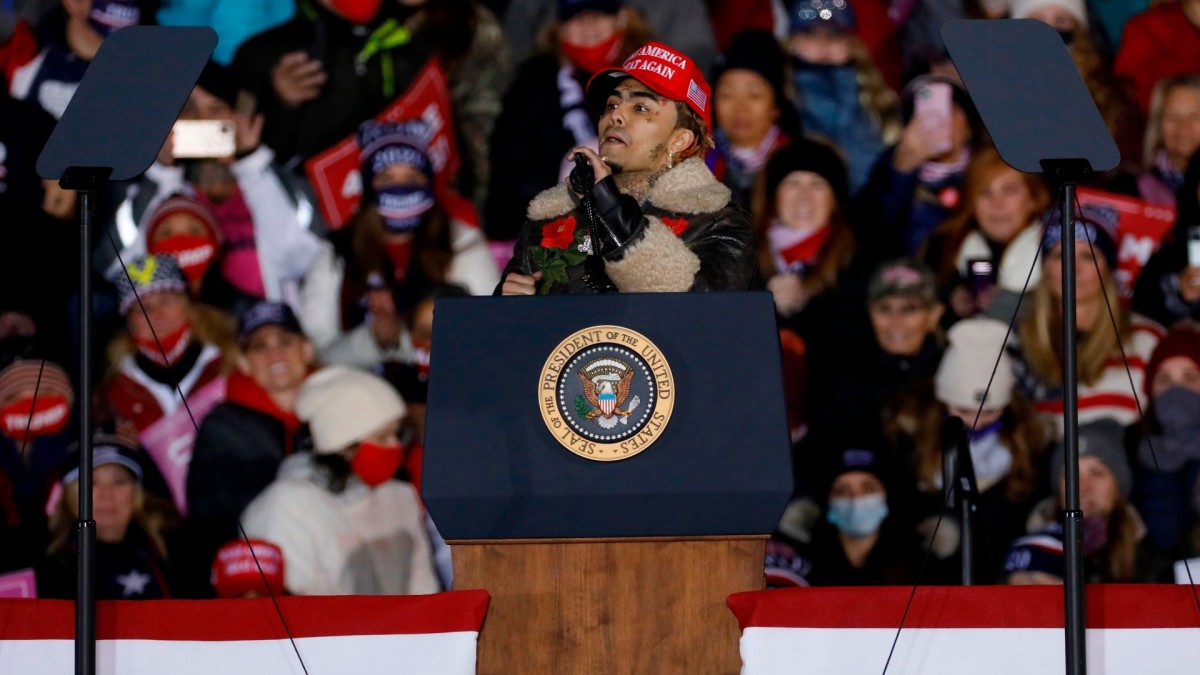Attention Starved Lil Pump Takes Stage at Trump Rally Complex