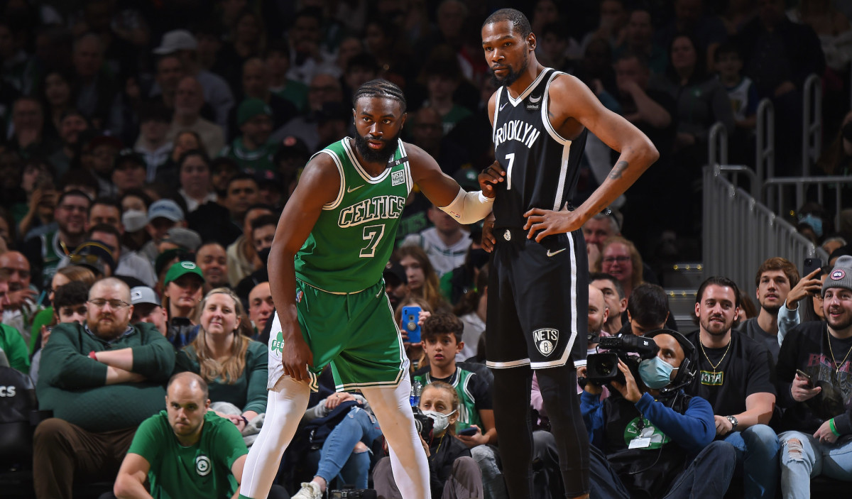 Jaylen Brown Appears to React to Report That Celtics Offered to Trade Him for Kevin Durant