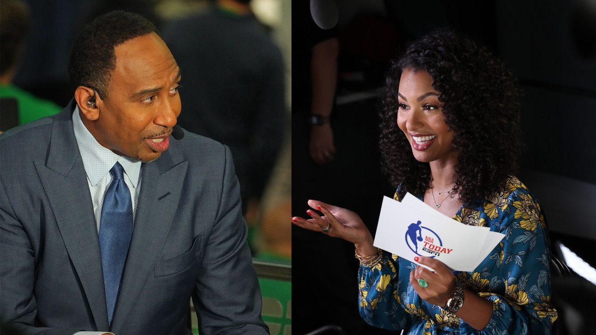 Stephen A. Smith et Malika Andrews vont et viennent à propos d'Ime