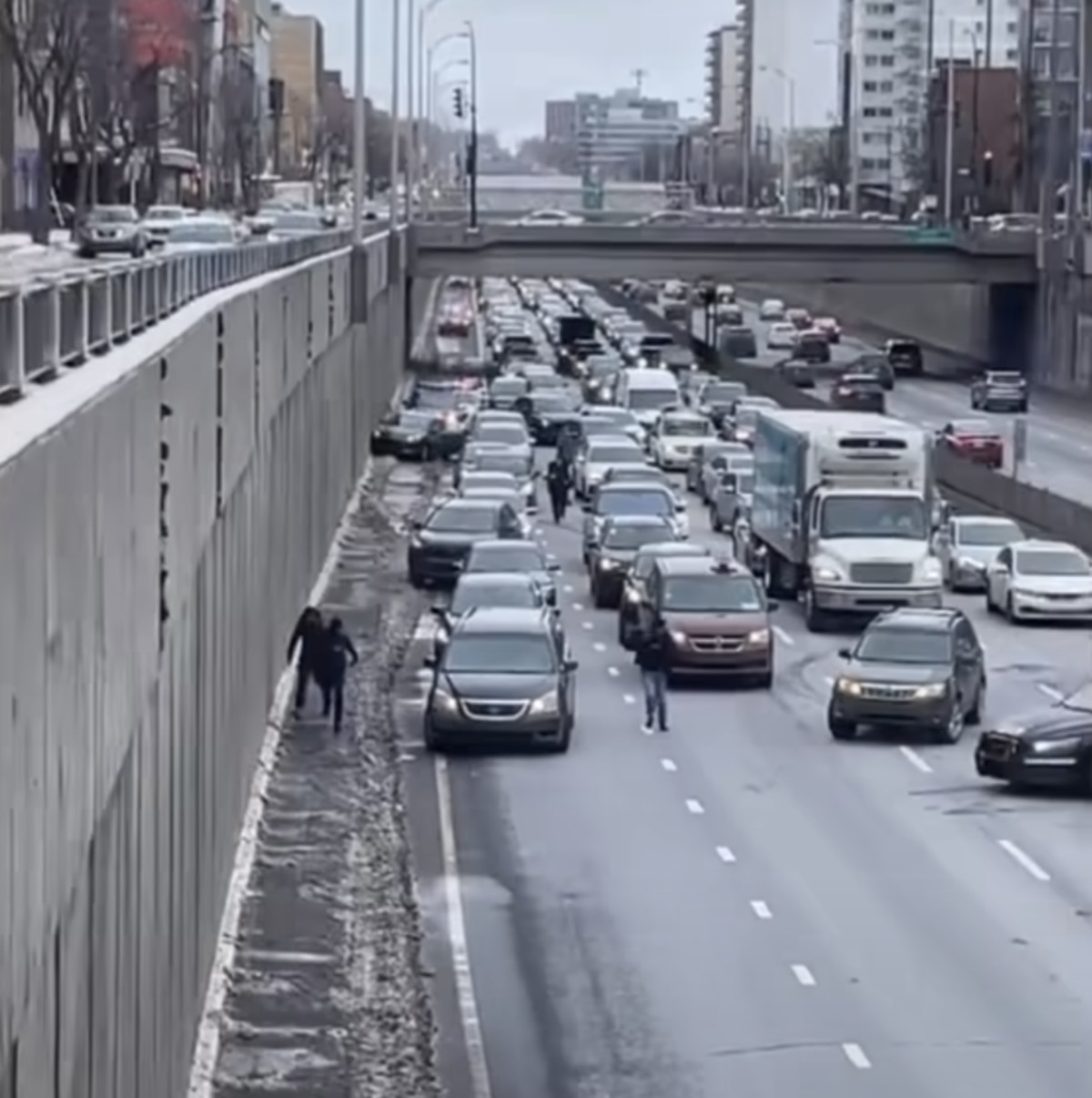TikTok Video of Police Chase on Foot on Montreal Highway Goes Viral