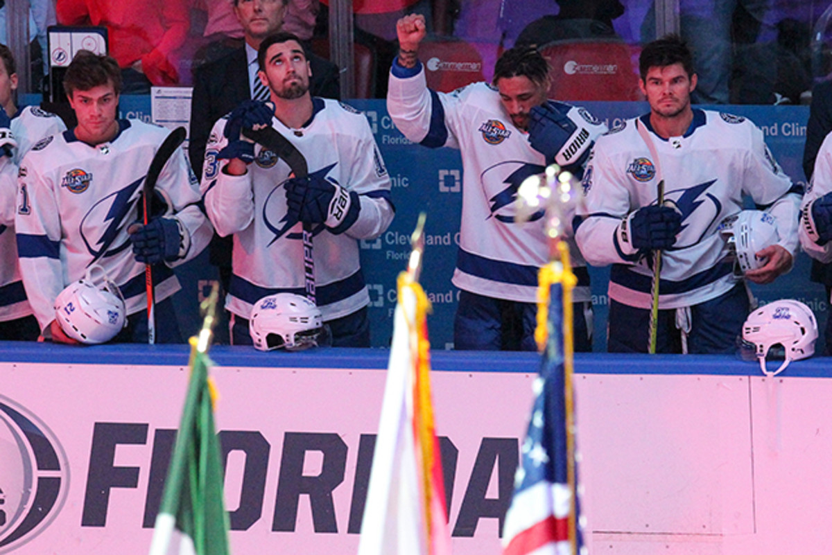 Tampa Bay Lightning Forward J.T. Brown Gives NHL First Anthem Protest