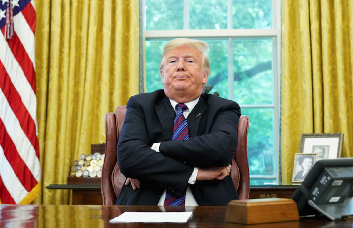 This Photo Of A Cross Armed Trump Has Received The Meme Treatment Complex