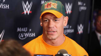 WWE superstar wrestler John Cena attends the Make A Wish celebration event
