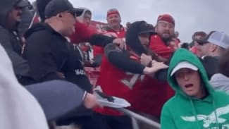 Screengrab of a video from the fight at the Bucs and Eagles game