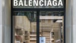 Balenciaga storefront logo is pictured