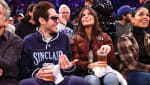 Pete Davidson and Emily Ratajkowski take in a game together