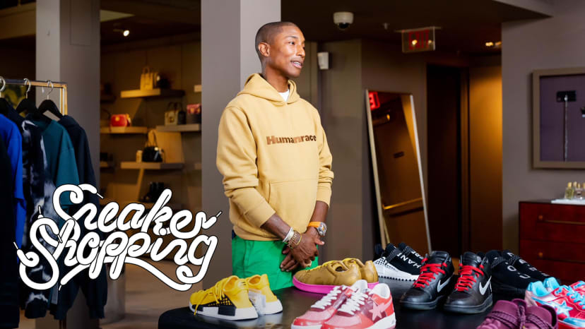 Pharrell Goes Sneaker Shopping With