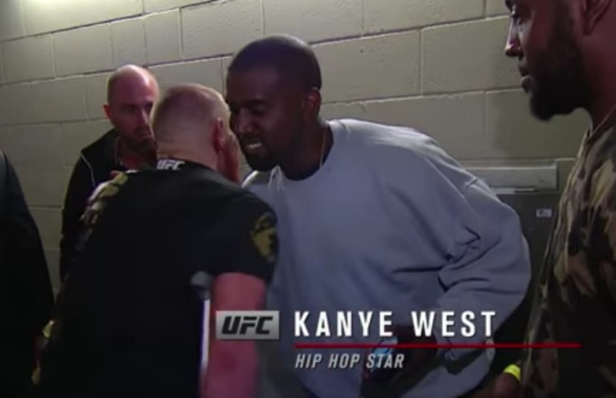 Watch a Bloody Conor McGregor Yell "Pablo!" and Hug Kanye ...