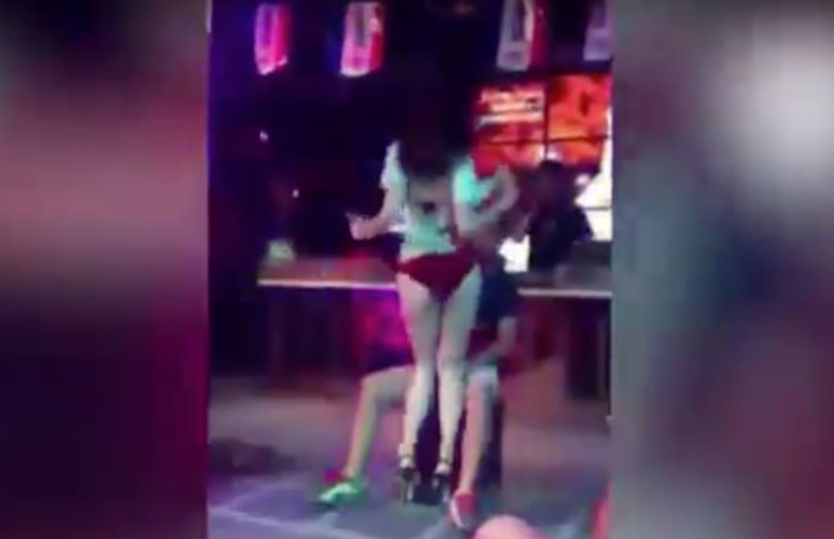 Girlfriend Knocks Down Stripper, Drags Boyfriend Off Stage During Lap ... photo