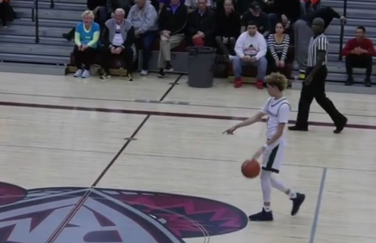 HS Star LaMelo Ball Casually Calls Half Court Shot Before Sinking It in