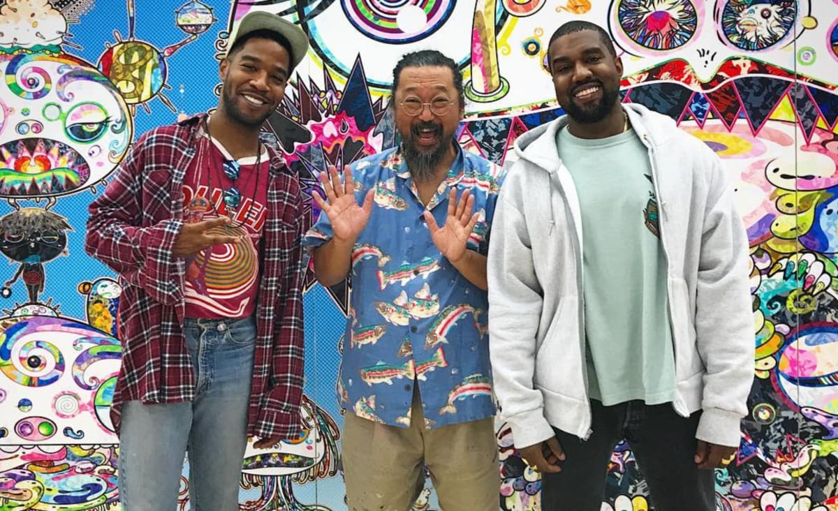 What Are Kanye West and Kid Cudi Working on at Takashi Murakami's