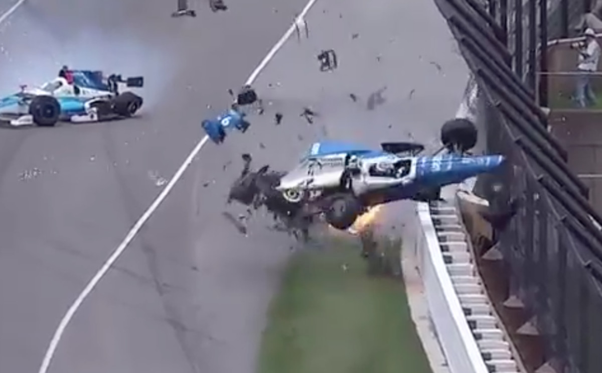 Watch These Two Drivers Survive An Insane Indy 500 Crash Complex