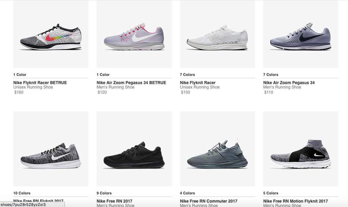 different nike shoes