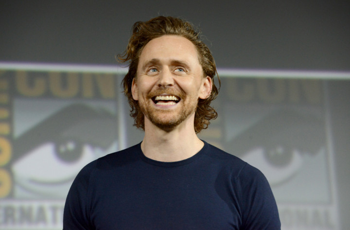 Tom Hiddleston speaks at the Marvel Studios Panel during 2019 Comic-Con