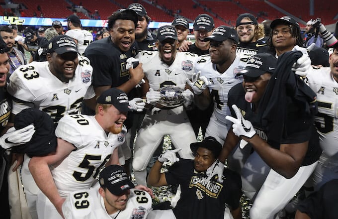 Image result for ucf beats auburn to win peach bowl