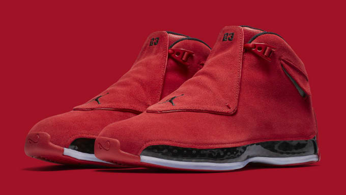 Weekend Sneaker Release Guide 4/4/18 | Complex Air Jordan 18 XVIII Toro Gym Red Release Date AA2494-601 Main