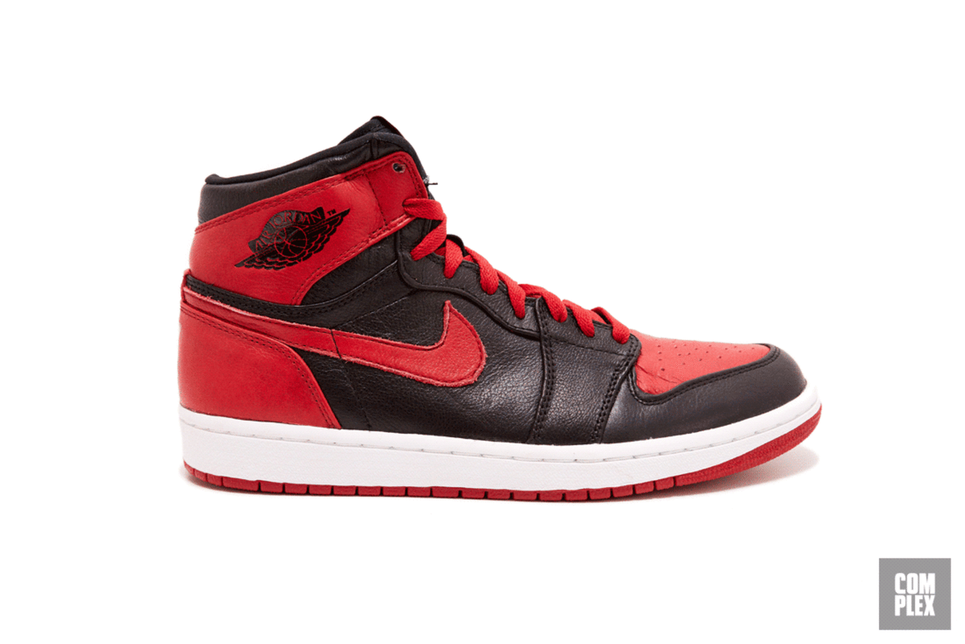 black and red jordans with strap