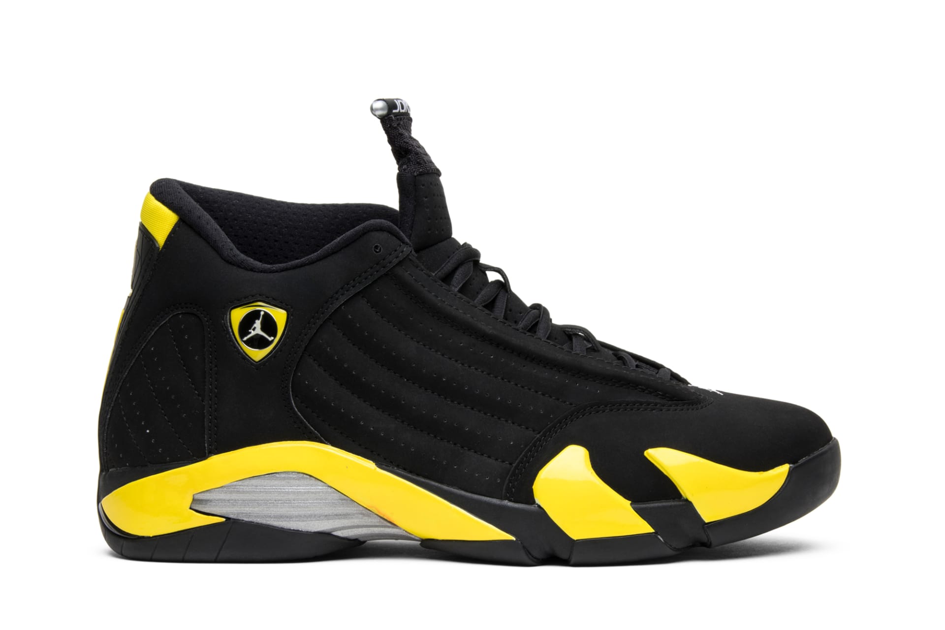 black and white and yellow jordans