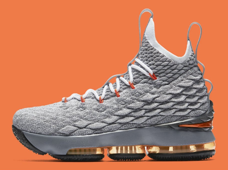 grey and orange lebron 15