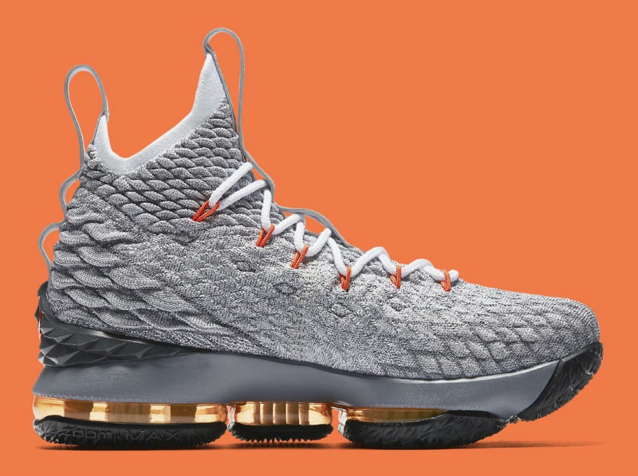 lebron 15 grey and orange