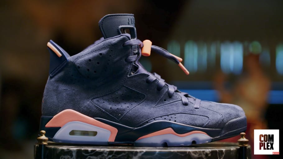 Jordan 6 navy blue suede cheap