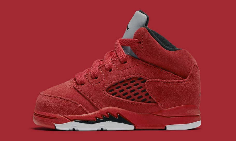 all red suede 5s