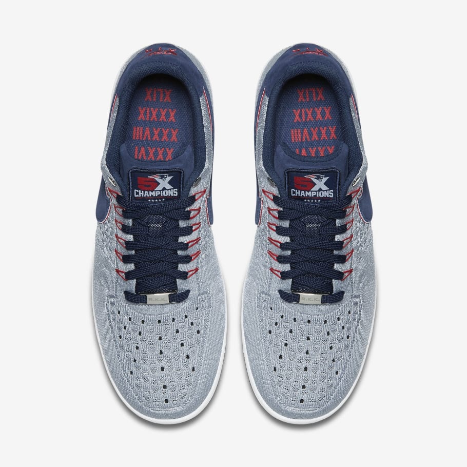 patriots 6x championship nike air force 1s