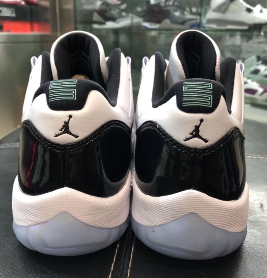 jordan 11 emerald on feet