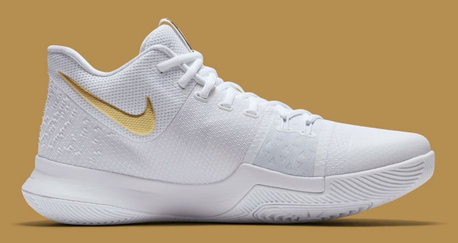 kyrie 3 gold and white