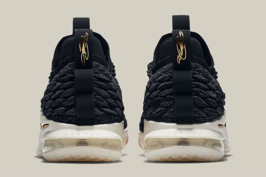 lebron 15 low black and gold