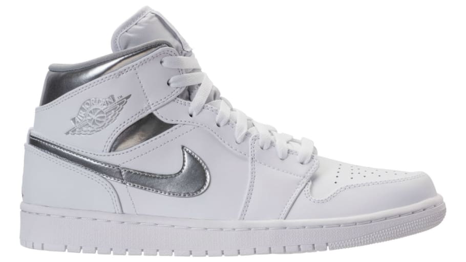 air jordan mid white silver