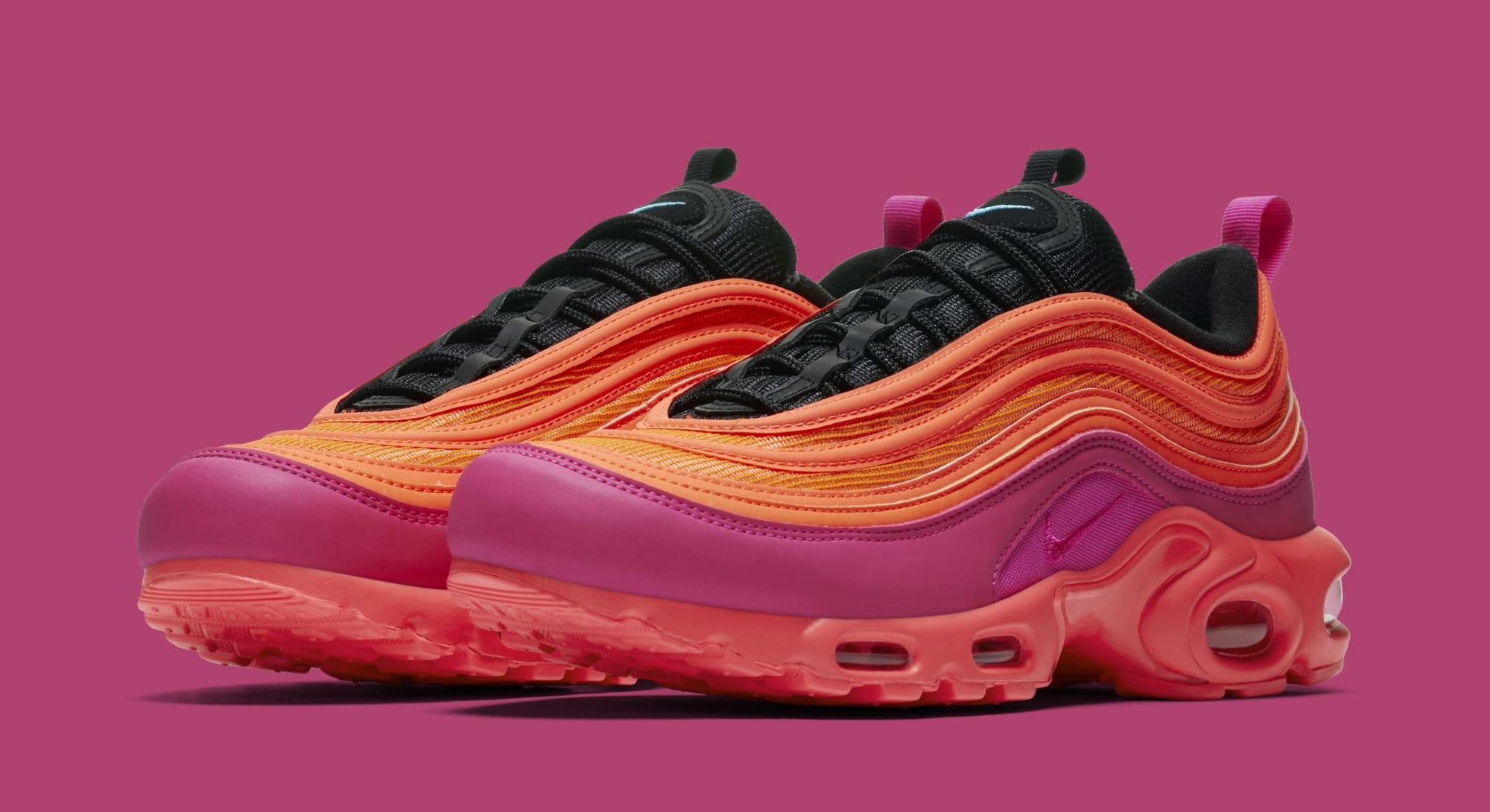 pink and orange air max 97 plus