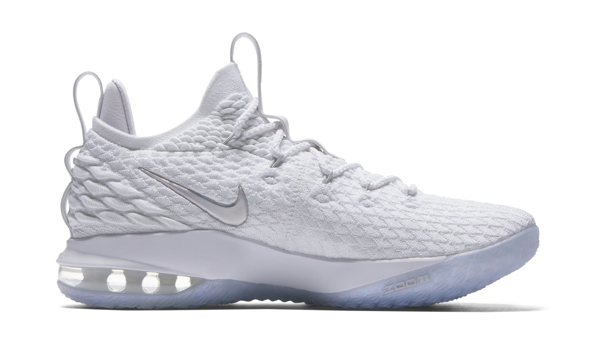 lebron 15 low white metallic silver