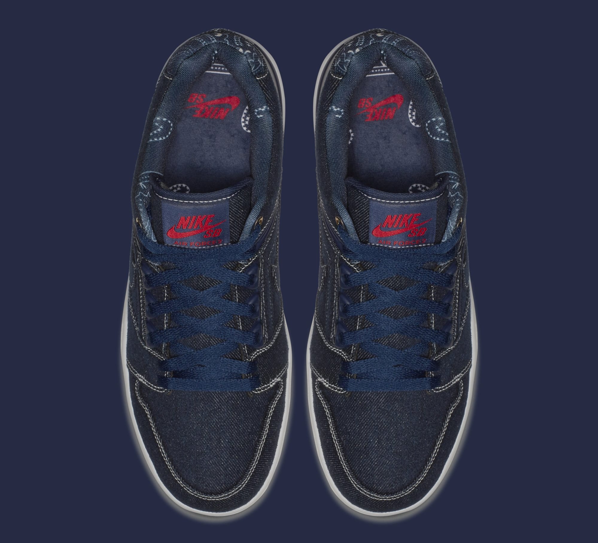 nike sb air force 2 denim