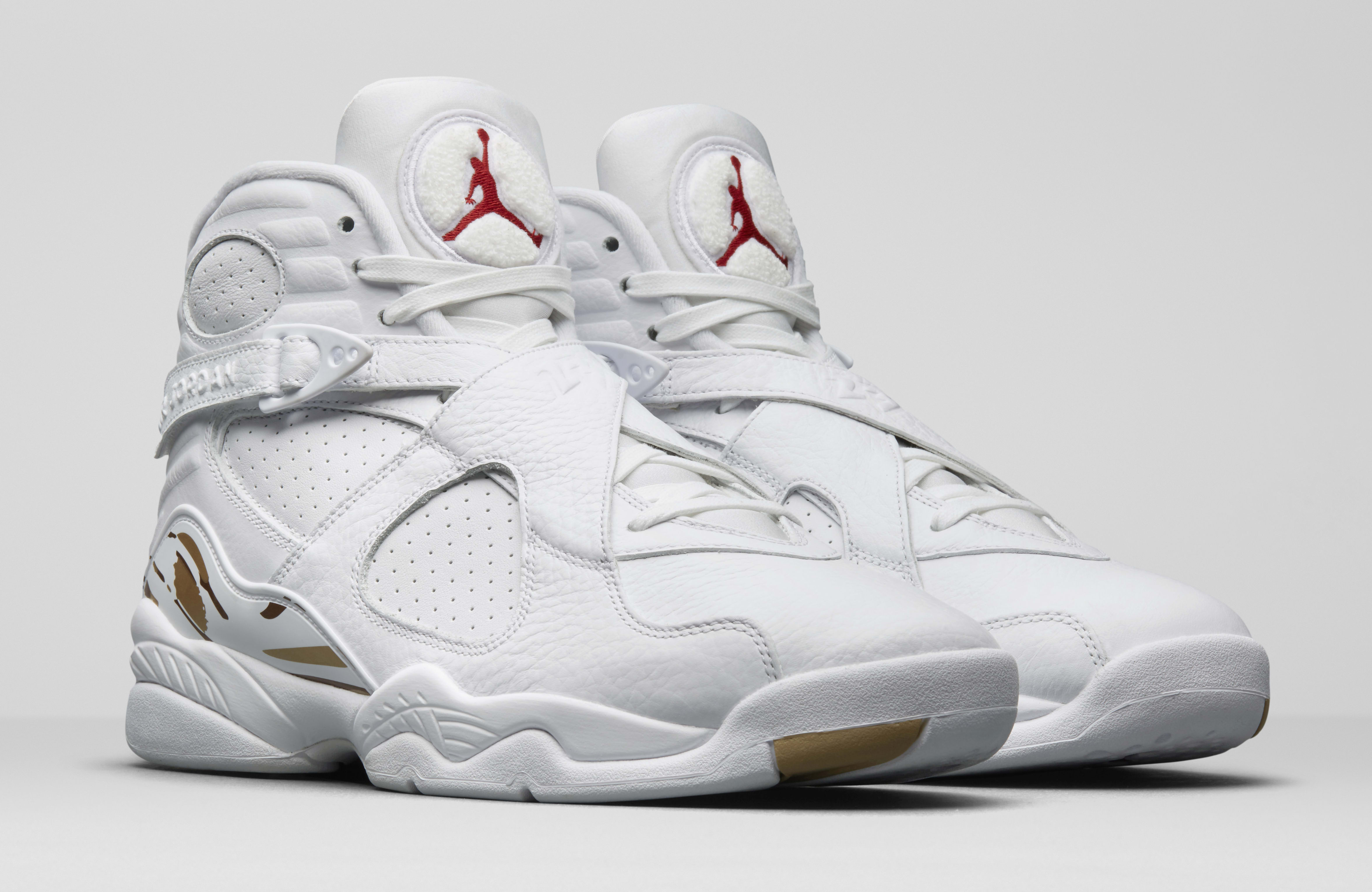 jordan 8 white and gold