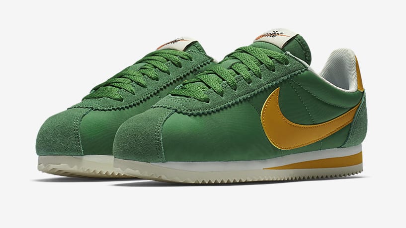 nike cortez green and yellow