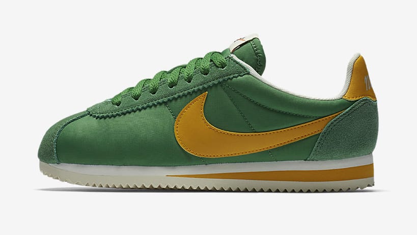 green and yellow nike cortez