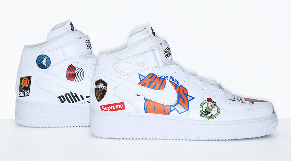 nike air force 1 mid supreme nba white