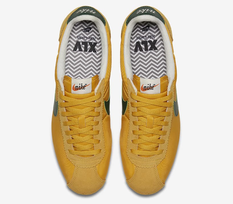 nike cortez green yellow