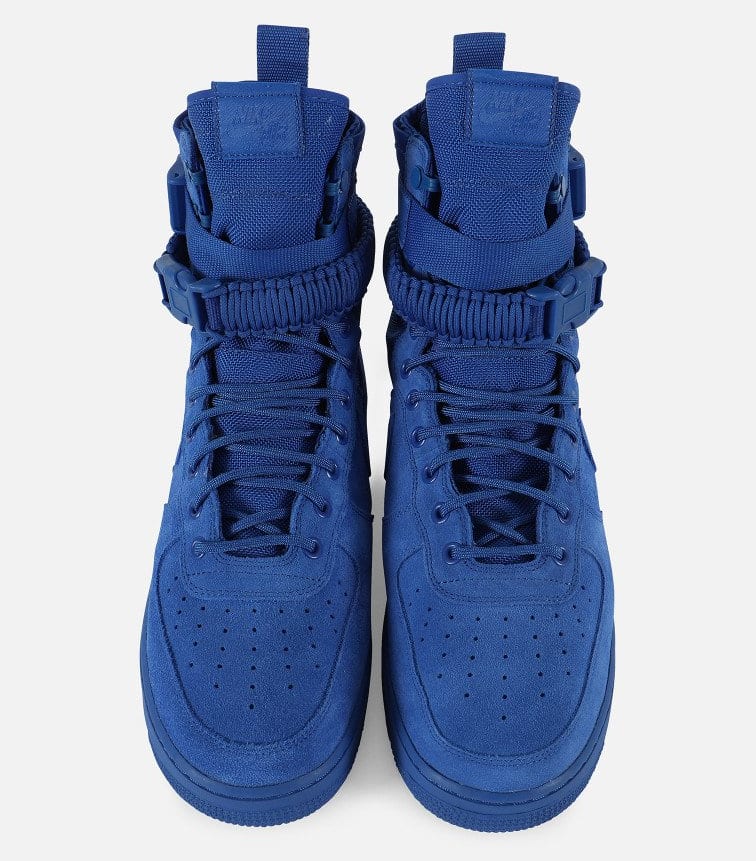 blue suede nike air force ones