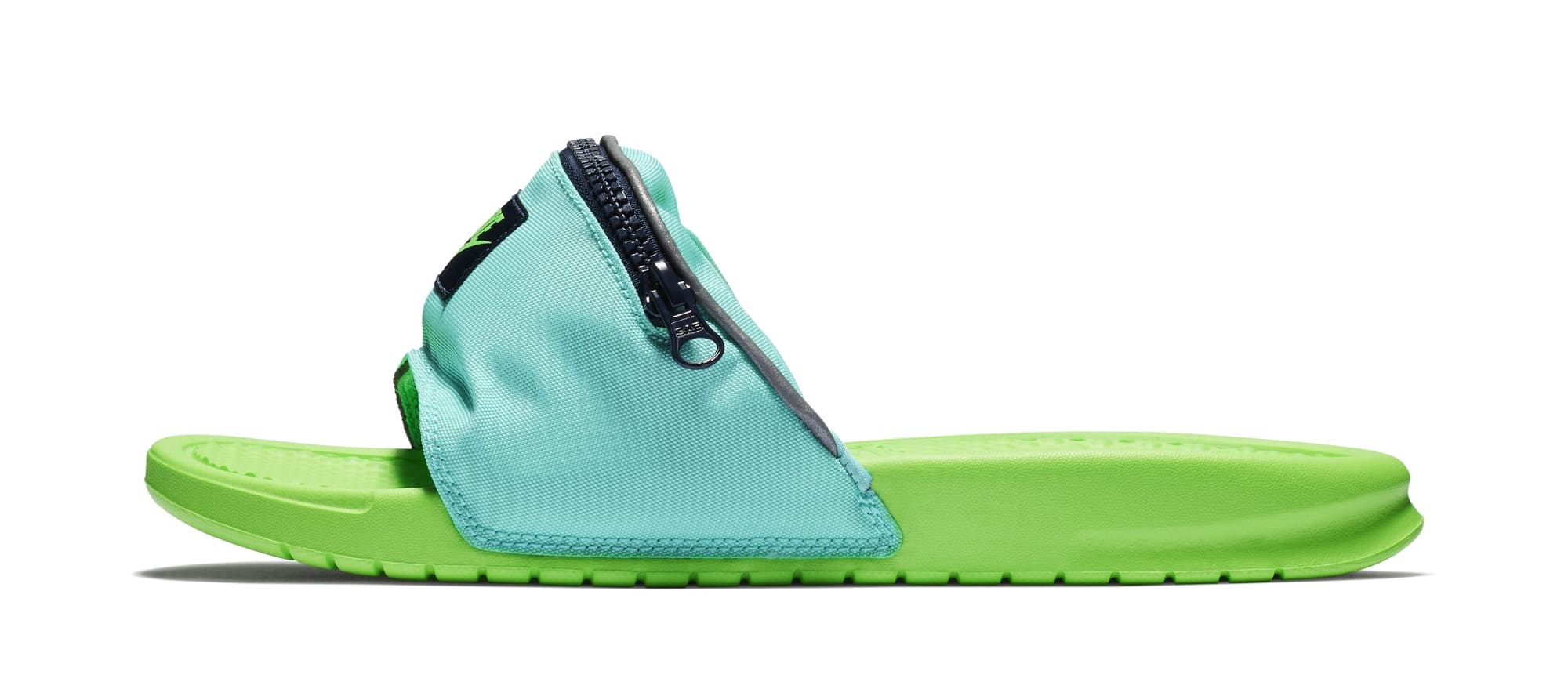 nike slides with a fanny pack