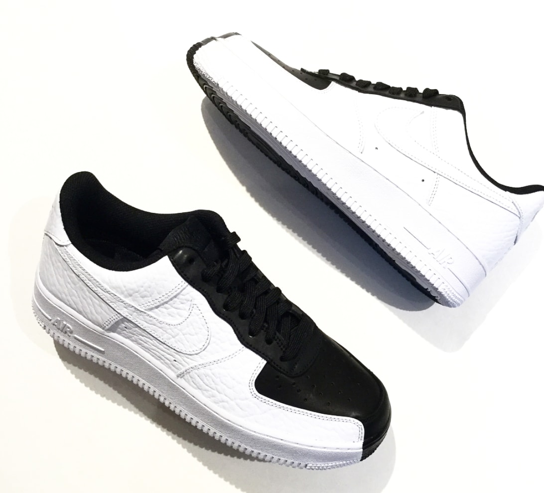 half black half white air force ones