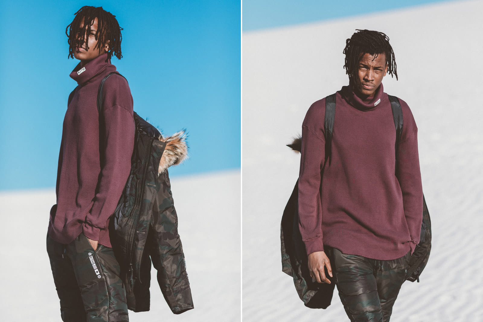 kith calux waffle hoodie