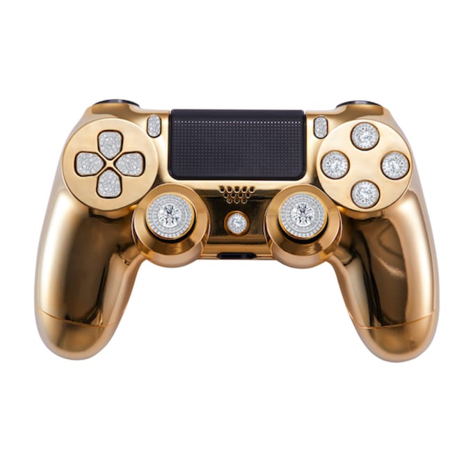 a gold ps4 controller