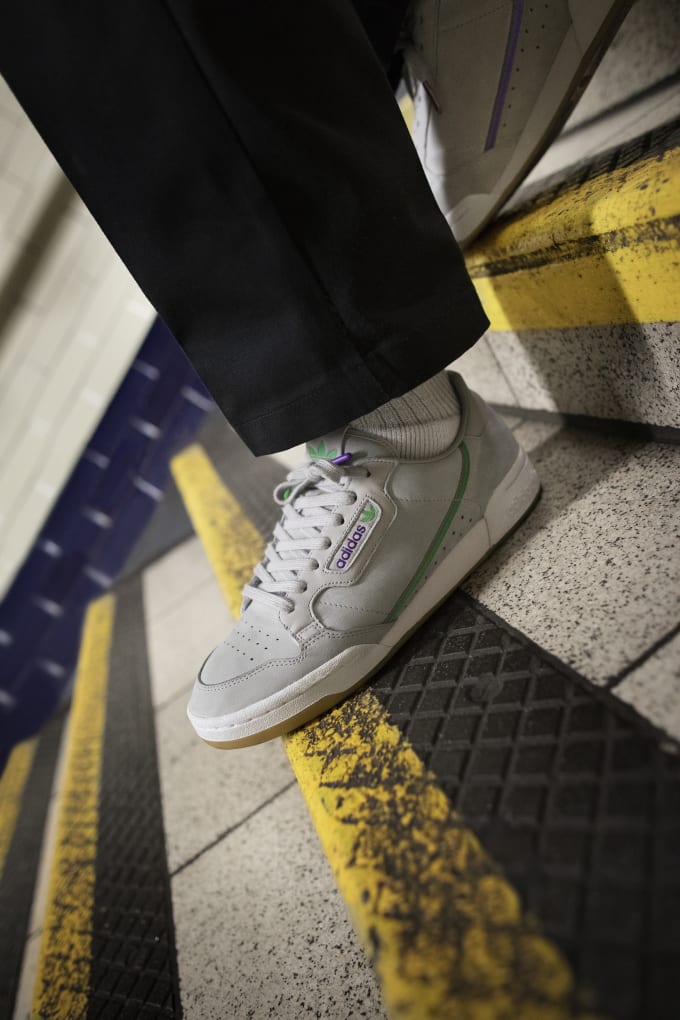 adidas originals continental 80's tfl district elizabeth line trainers in grey