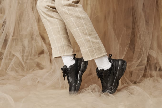 puma thunder desert on feet