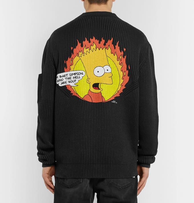 off white hoodie bart simpson
